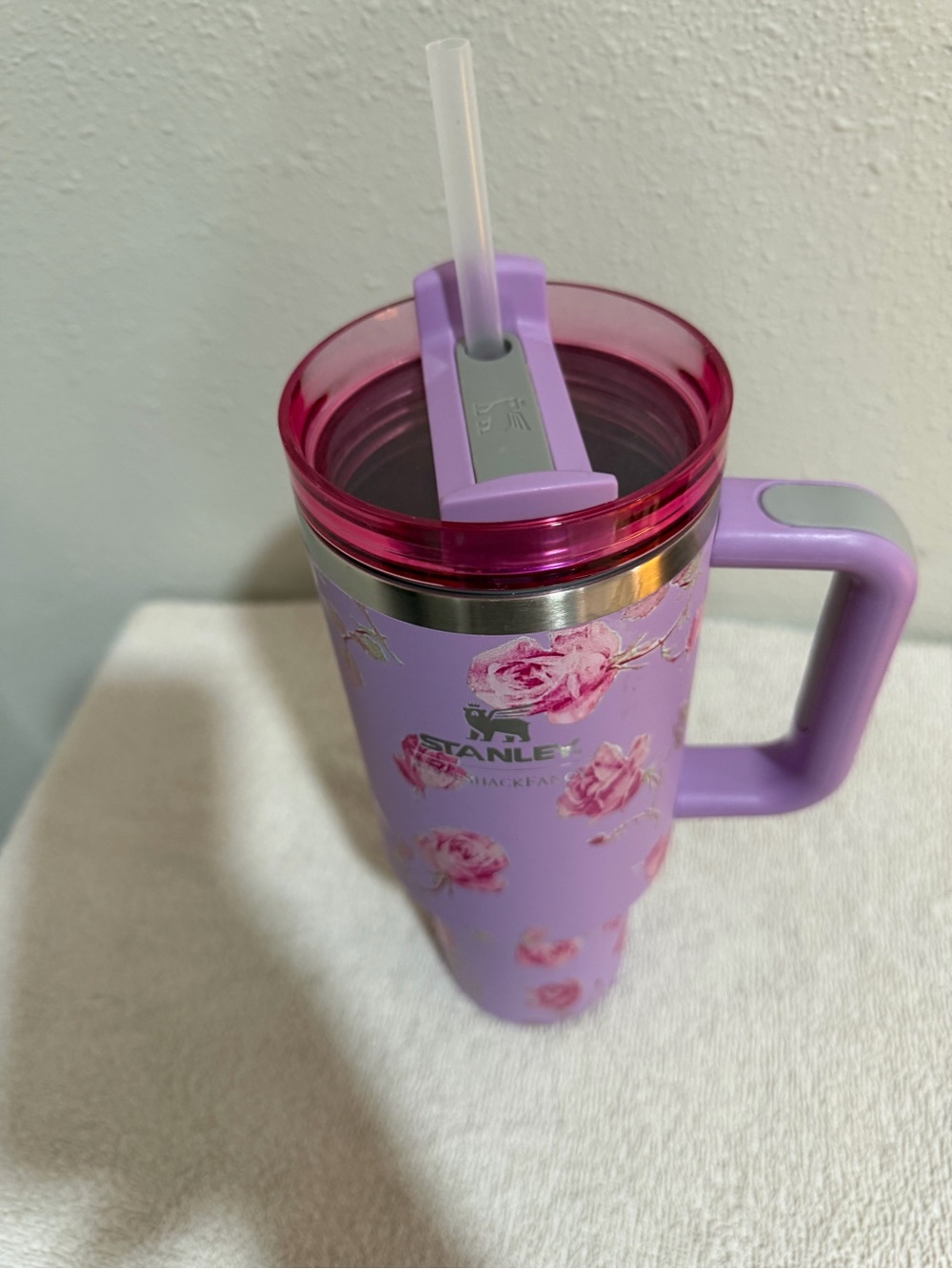 LoveShackFancy Stanley Lavender Rose Insulated Travel Mug with Handle - Picture 3 of 3